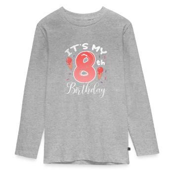 Eiscreme - Teenager Premium Bio Langarmshirt - Grau meliert - Vorne