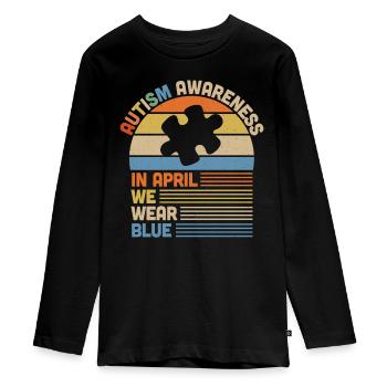Autismus - Teenager Premium Bio Langarmshirt - Schwarz - Vorne - AI Model Kid Female (0cm)