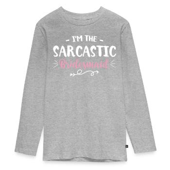 Enterrement de vie de jeune fille mariée - T-shirt manches longues Premium Ado - gris chiné - Devant