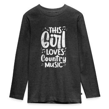 Pays - T-shirt manches longues Premium Ado - anthracite chiné - Devant - AI Model Kid Female (0cm)