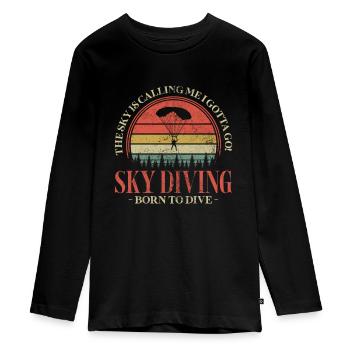 Skydive - Teenager Premium Organic Long Sleeve Shirt - black - Front - AI Model Kid Female (0cm)