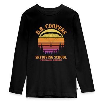 Skydive Skydiver Skydiving Fallschirm Geschenk - Teenager Premium Bio Langarmshirt - Schwarz - Vorne - AI Model Kid Female (0cm)