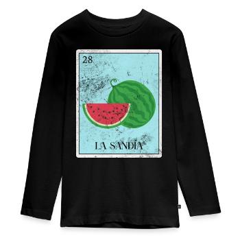 Pastèque - T-shirt manches longues Premium Ado - noir - Devant - AI Model Kid Female (0cm)