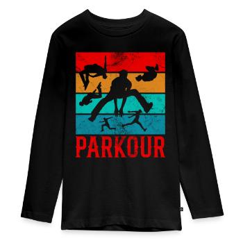 Backflip - T-shirt manches longues Premium Ado - noir - Devant - AI Model Kid Female (0cm)