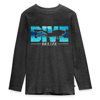 Belize - Teenager Premium Bio Langarmshirt - Anthrazit meliert - Vorne - AI Model Kid Female (0cm)