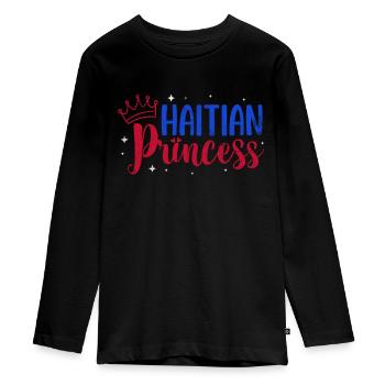 Haïti - T-shirt manches longues Premium Ado - noir - Devant - AI Model Kid Female (0cm)