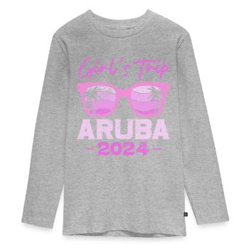 Aruba - Teenager Premium Bio Langarmshirt - Grau meliert - Vorne