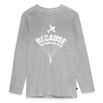 Skydive - Teenager Premium Organic Long Sleeve Shirt - heather grey - Front