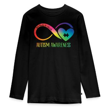 Autismus - Teenager Premium Bio Langarmshirt - Schwarz - Vorne - AI Model Kid Female (0cm)