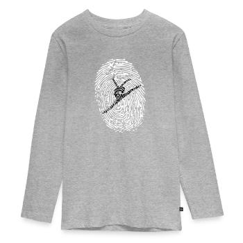 Fingerprint dancer - Teenager Premium Organic Long Sleeve Shirt - heather grey - Front