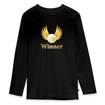 Gagnant de golf golf balle cours cadeau trophée sport - T-shirt manches longues Premium Ado - noir - Devant - AI Model Kid Female (0cm)
