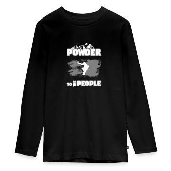snowboard poudreuse personnes - T-shirt manches longues Premium Ado - noir - Devant - AI Model Kid Female (0cm)