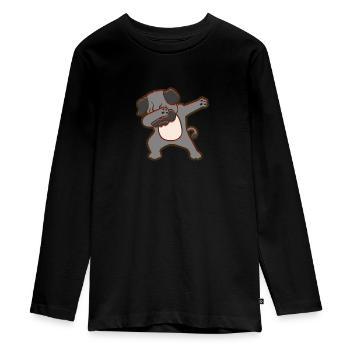 Dab Hund - Teenager Premium Bio Langarmshirt - Schwarz - Vorne - AI Model Kid Female (0cm)