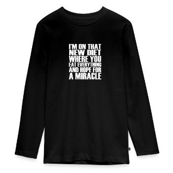 lustige witzige Sprüche - Teenager Premium Bio Langarmshirt - Schwarz - Vorne - AI Model Kid Female (0cm)