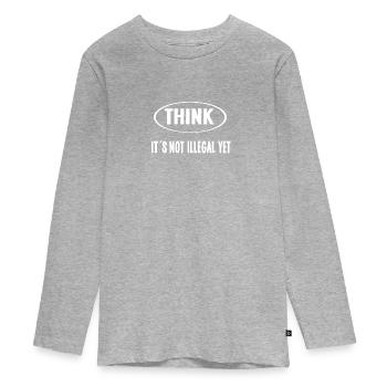 Sprüche - Teenager Premium Bio Langarmshirt - Grau meliert - Vorne