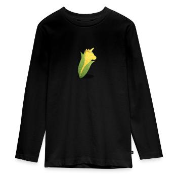 corn Horn - Teenager Premium Organic Long Sleeve Shirt - black - Front - AI Model Kid Female (0cm)