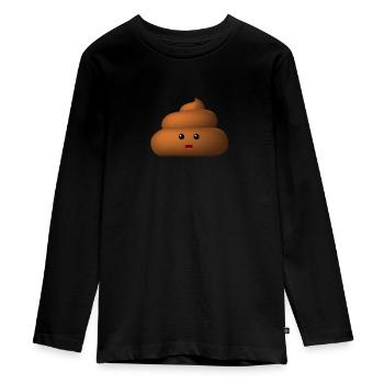 süsser Kackhaufen Kacke Geschenk - Teenager Premium Bio Langarmshirt - Schwarz - Vorne - AI Model Kid Female (0cm)