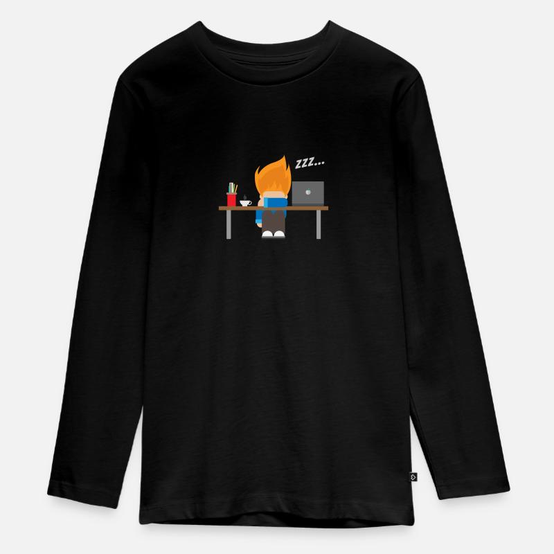 Sleeping - Developer's Night - Gift Idea - Teenager Premium Organic Long Sleeve Shirt - black