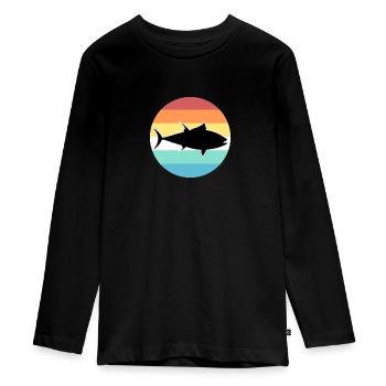 Thon - T-shirt manches longues Premium Ado - noir - Devant - AI Model Kid Female (0cm)