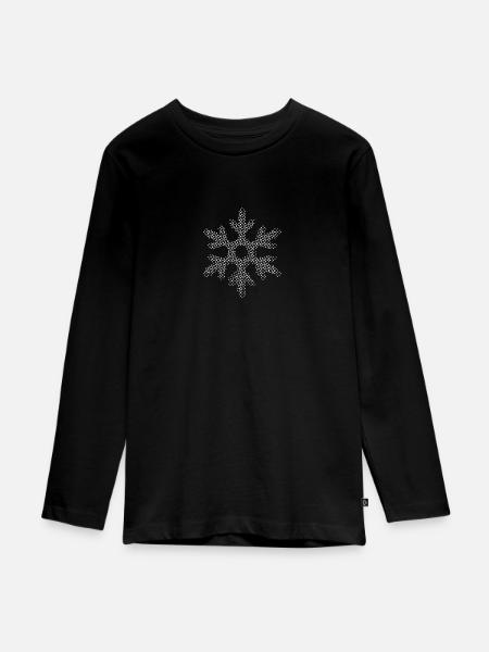 Snow - Teenager Premium Bio Langarmshirt - Schwarz