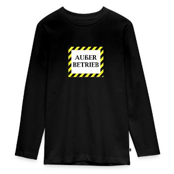 Ausser Betrieb - Teenager Premium Bio Langarmshirt - Schwarz - Vorne - AI Model Kid Female (0cm)