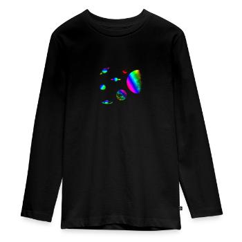 planet - Teenager Premium Organic Long Sleeve Shirt - black - Front - AI Model Kid Female (0cm)