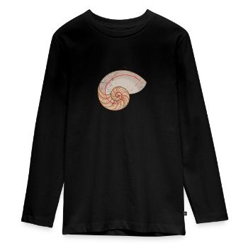Symboles mathématiques Coquille de Nautile spirale dorée - T-shirt manches longues Premium Ado - noir - Devant - AI Model Kid Female (0cm)