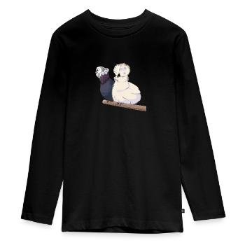Chickens on the perch - Teenager Premium Organic Long Sleeve Shirt - black - Front - AI Model Kid Female (0cm)