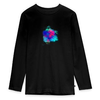 Explosion Feuerwerkskörper farbenfroh - Teenager Premium Bio Langarmshirt - Schwarz - Vorne - AI Model Kid Female (0cm)
