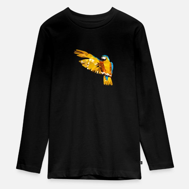 Papagei Polygon Vogel - Teenager Premium Bio Langarmshirt - Schwarz
