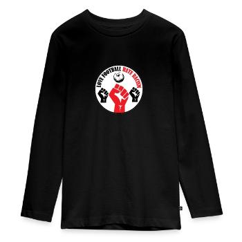 Love Football Hate Racism - T-shirt manches longues Premium Ado - noir - Devant - AI Model Kid Female (0cm)