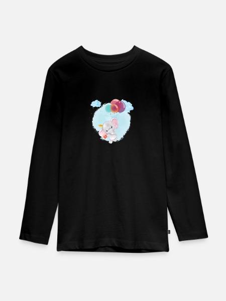 Bébé éléphant - T-shirt manches longues Premium Ado - noir
