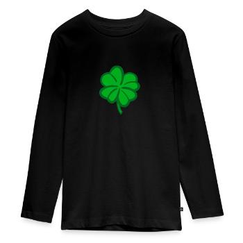 Quadrifoglio - Maglia a maniche lunghe ecologica premium per ragazzi - nero - Fronte - AI Model Kid Female (0cm)