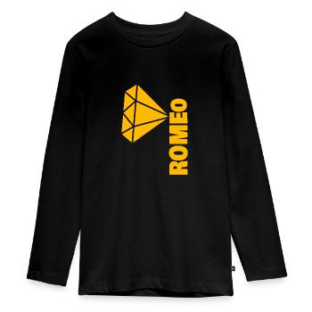Noble Roméo - T-shirt manches longues Premium Ado - noir - Devant - AI Model Kid Female (0cm)