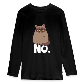 Grumpy Cat - Teenager Premium Organic Long Sleeve Shirt - black - Front - AI Model Kid Female (0cm)