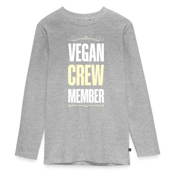 Vegan Crew - Teenager Premium Organic Long Sleeve Shirt - heather grey - Front