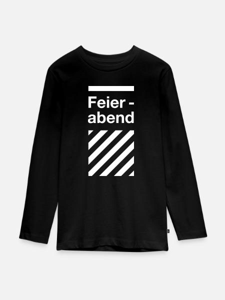 Feierabend - White - Teenager Premium Bio Langarmshirt - Schwarz