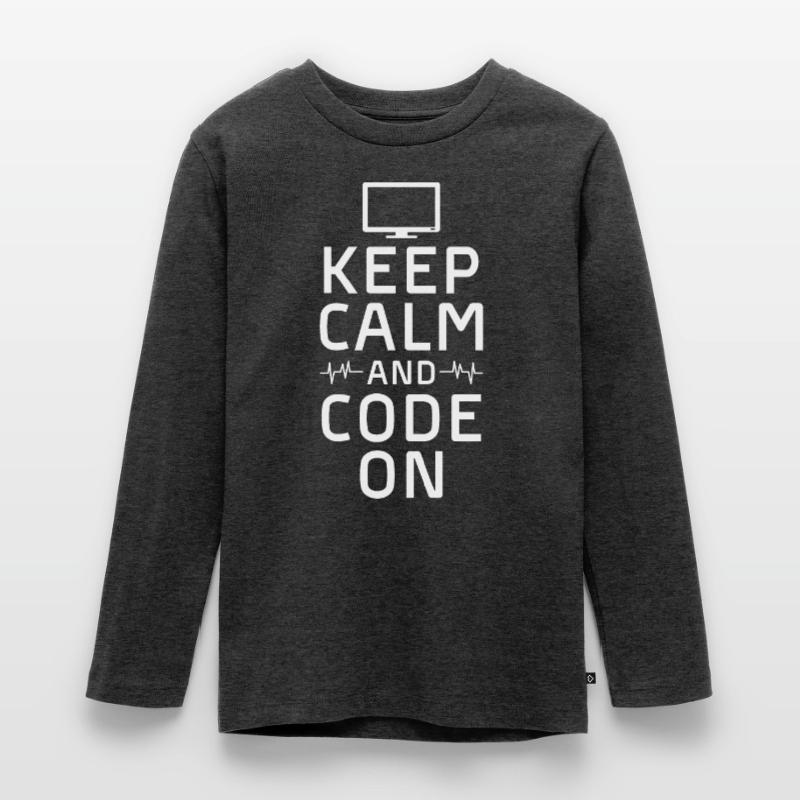 keep calm and code on Design for a coding Teenager Premium Bio Langarmshirt