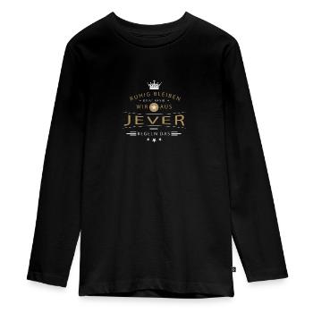 Jever Stadt - Teenager Premium Bio Langarmshirt - Schwarz - Vorne - AI Model Kid Female (0cm)