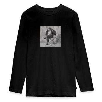 8C662CFF 1AAF 47E6 B5FD CD4E92BFBA4B - Teenager Premium Organic Long Sleeve Shirt - black - Front - AI Model Kid Female (0cm)