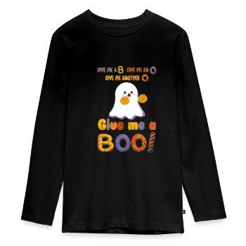 Mignon Halloween Cheerleader Ghost avec pompons - T-shirt manches longues Premium Ado - noir - Devant - AI Model Kid Female (0cm)