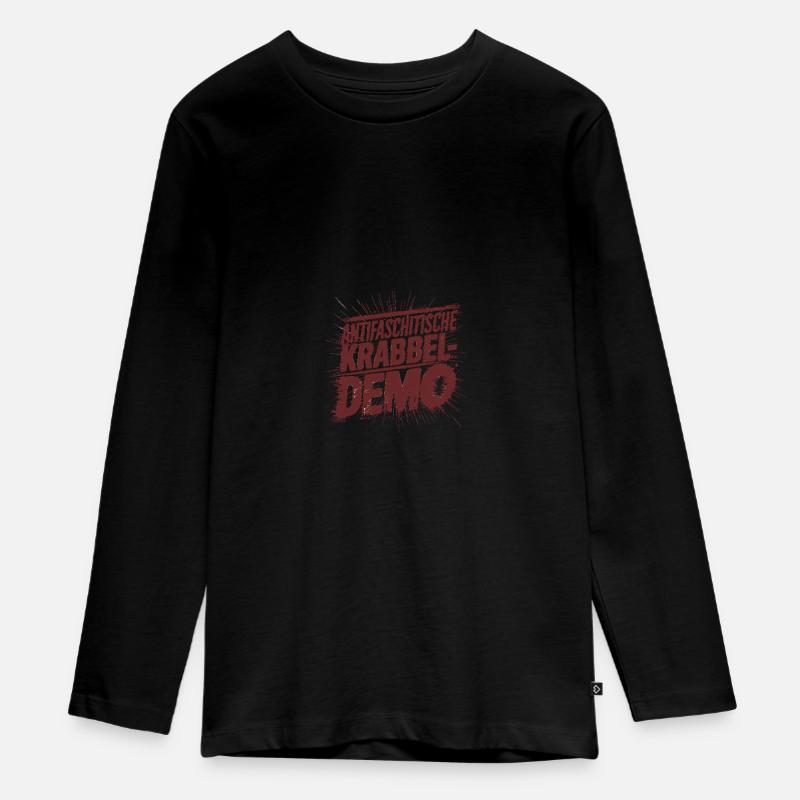 Krabbeldemo Kleinkind der ANTIFA - Teenager Premium Bio Langarmshirt - Schwarz