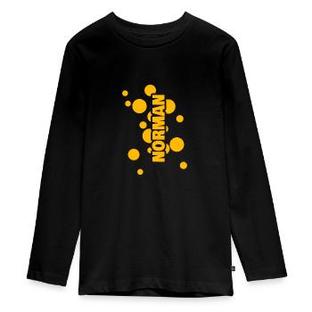 Nom Prénom Norman - T-shirt manches longues Premium Ado - noir - Devant - AI Model Kid Female (0cm)