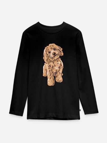 Cockapoo Hund - Teenager Premium Bio Langarmshirt - Schwarz