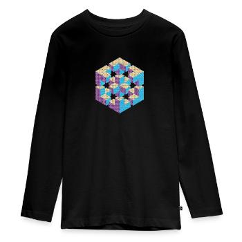 Figure impossible imagination géométrie cube Escher - T-shirt manches longues Premium Ado - noir - Devant - AI Model Kid Female (0cm)