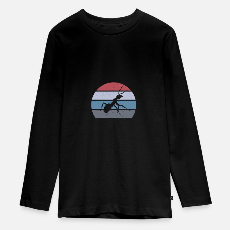 Sur: - T-shirt manches longues Premium Ado - noir