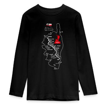 Randonnée Corse GR 20 carte GR20 corse rando gr20 - T-shirt manches longues Premium Ado - noir - Devant - AI Model Kid Female (0cm)