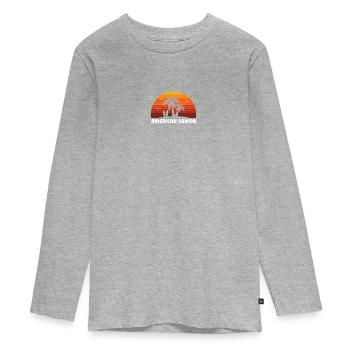 Retro American Samoa Sunset Cool Vintage Vacation - Teenager Premium Organic Long Sleeve Shirt - heather grey - Front