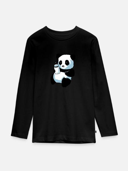Panda Partnershirt - Baby - Teenager Premium Organic Long Sleeve Shirt - black