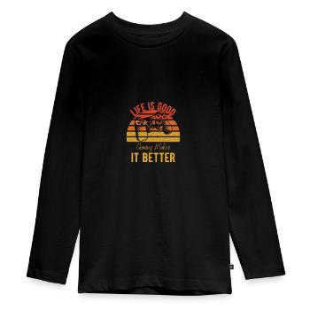 Gaming - Teenager Premium Organic Long Sleeve Shirt - black - Front - AI Model Kid Female (0cm)